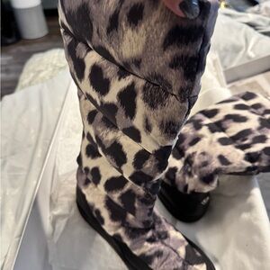 Moncler Leopard Print Winter Boots